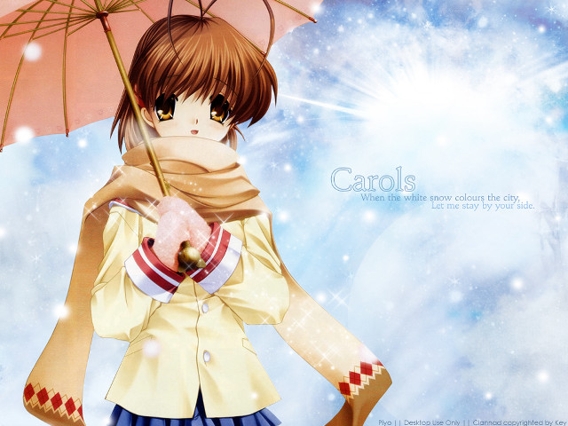 Girl umbrella snow star sky free wallpaper - medium preview image