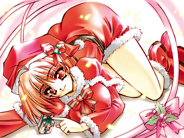 Girl santa suit christmas manga free wallpaper - medium preview image