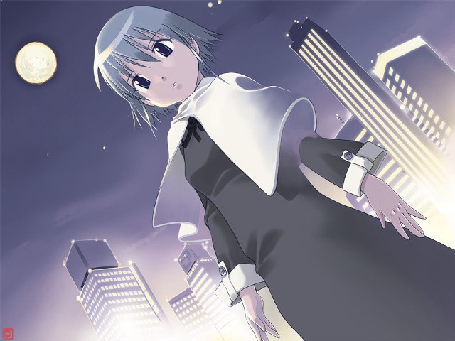 Ayako rokkaku night cityscape fullmoon free wallpaper - medium preview image