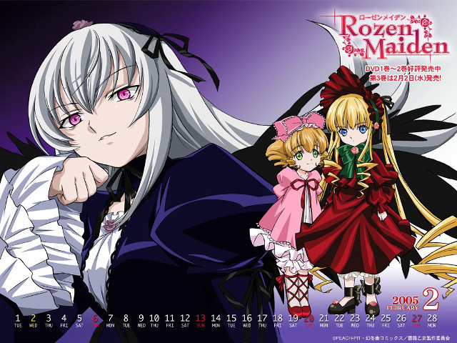 Calendar anime rococo girls wings free wallpaper - medium preview image