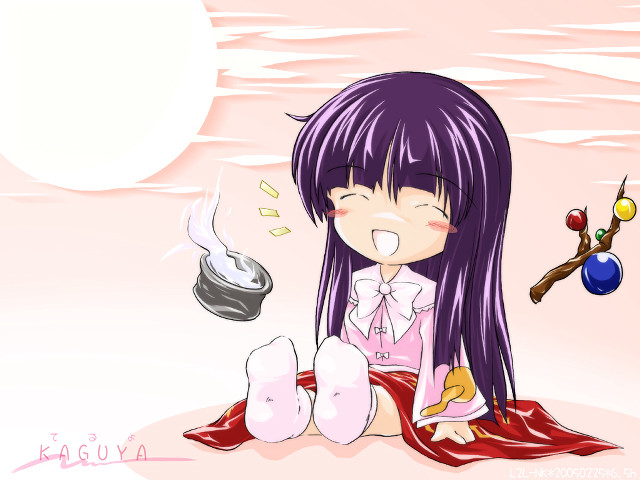 Purple haired girl coffee sitting free wallpaper - medium preview image