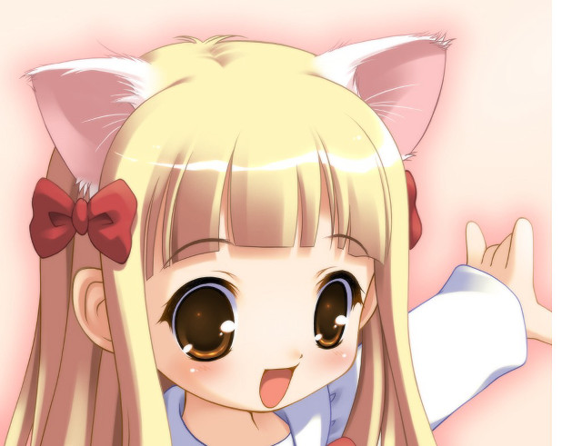 Blonde girl cat ears blue free wallpaper - medium preview image