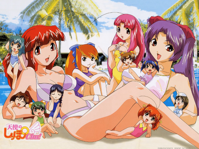 Beach girls palm trees sunny free wallpaper - medium preview image