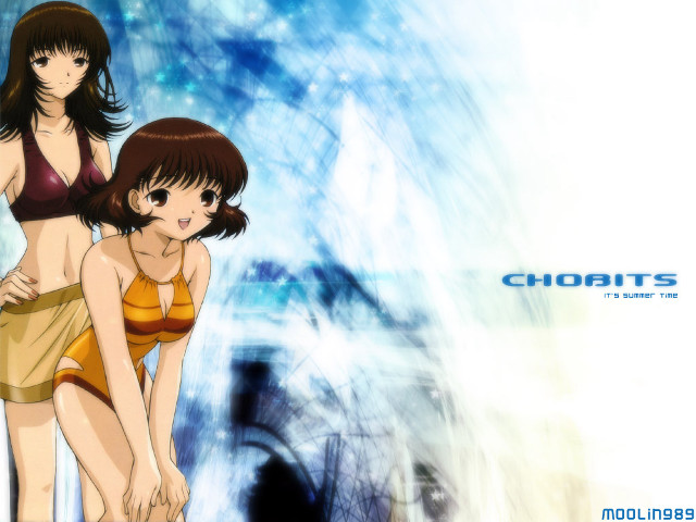 Anime girls bikini beach blue free wallpaper - medium preview image