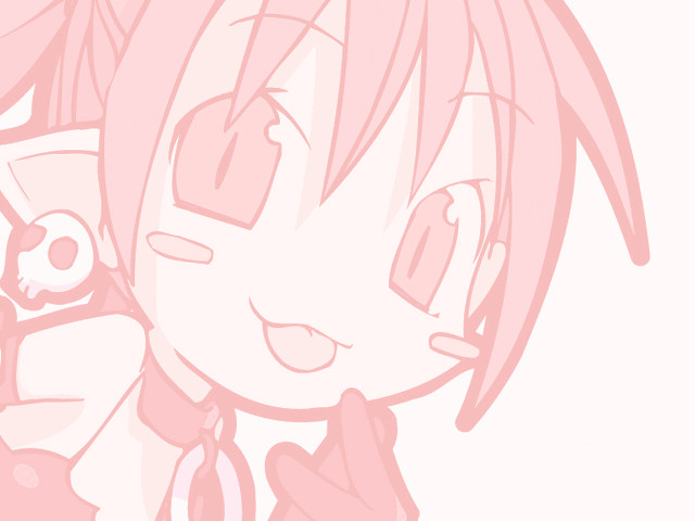 Pink hair skull lineart yandere free wallpaper - medium preview image