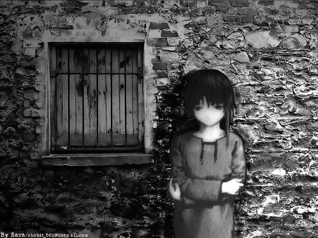 Doll brickwall window bars chiharu free wallpaper - medium preview image