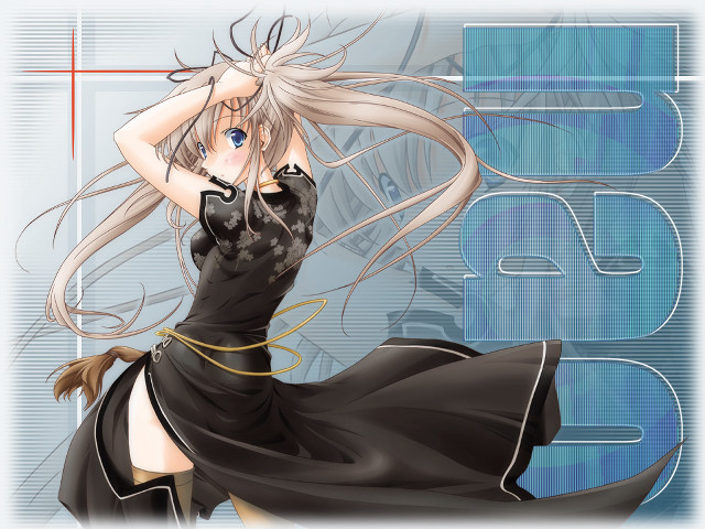 Woman blonde long hair black free wallpaper - medium preview image