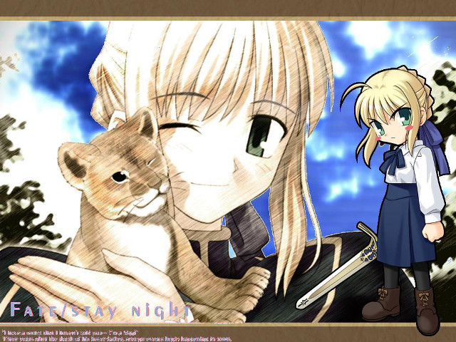 Girl cat sky official art free wallpaper - medium preview image