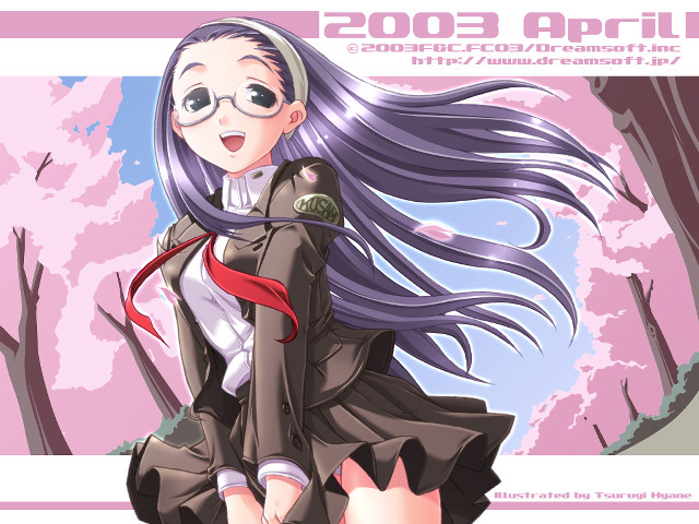 Girl glasses long hair wind free wallpaper - medium preview image