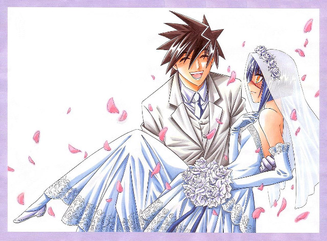 Bride groom wedding veil cherry free wallpaper - medium preview image