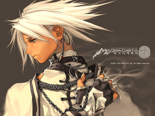 White hair chain gothic anime free wallpaper - medium preview image