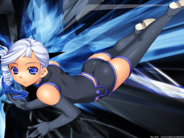 Flying cartoon girl rayonism anime free wallpaper - medium preview image