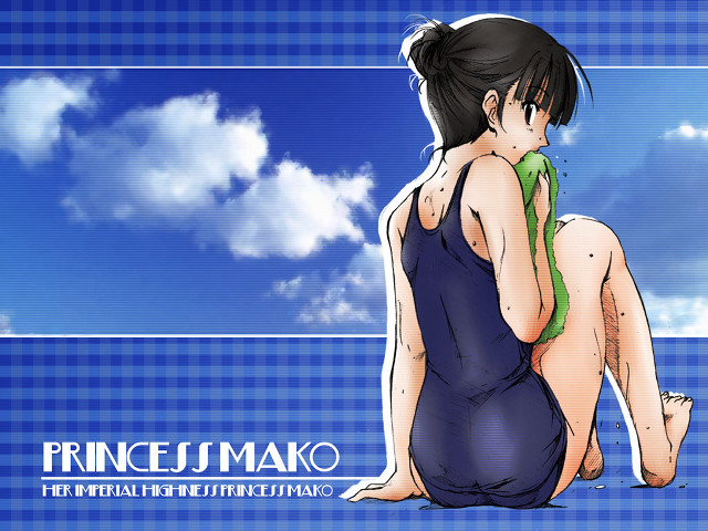 Woman sitting sky clouds bikini free wallpaper - medium preview image