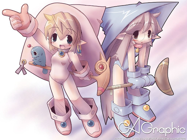 Anime elf fairy girls umbrella free wallpaper - medium preview image