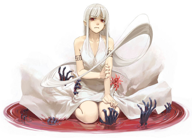 Gothic yandere alice portrait blood free wallpaper - medium preview image