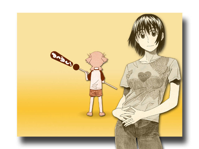 Girl baseballbat drawing holding hands free wallpaper - medium preview image