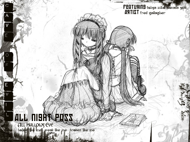 Gothic manga girls back to free wallpaper - medium preview image