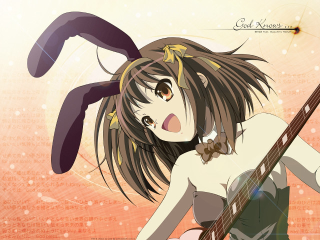 Girl guitar hat bow animal free wallpaper - medium preview image
