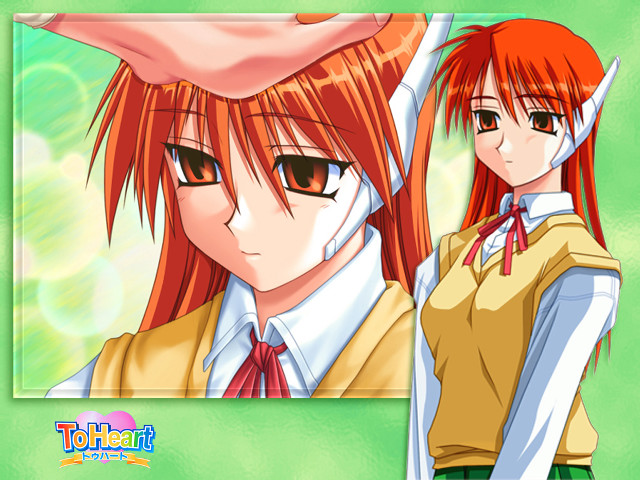 Anime couple orange eyes long free wallpaper - medium preview image