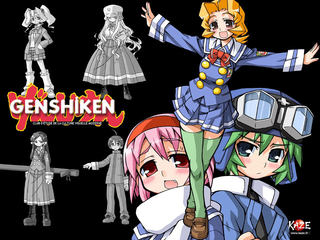 Anime girls hats glasses gun free wallpaper - medium preview image