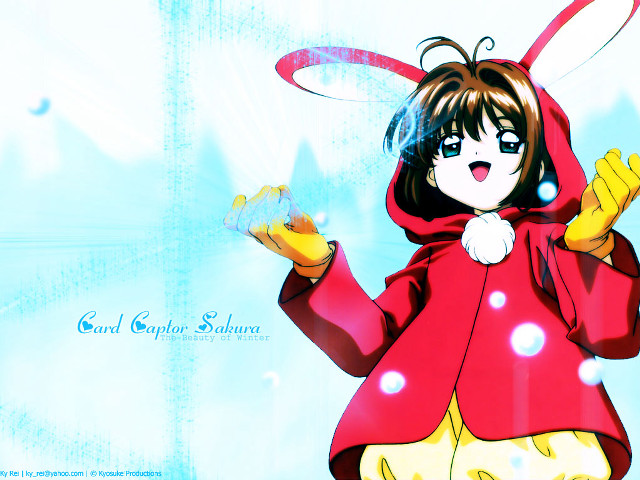 Girl bunny hood red coat free wallpaper - medium preview image