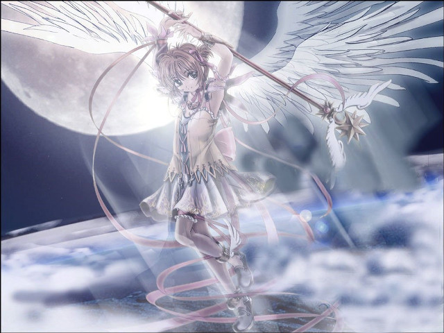 Angelic girl with wings on free wallpaper - medium preview image