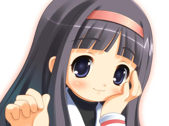 Girl black hair striped shirt free wallpaper - medium preview image