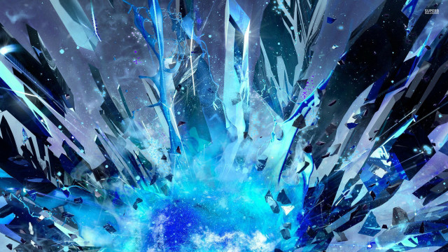 Blue explosion ice snow dark free wallpaper - medium preview image