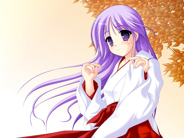 Purple hair miko blush gradient free wallpaper - medium preview image