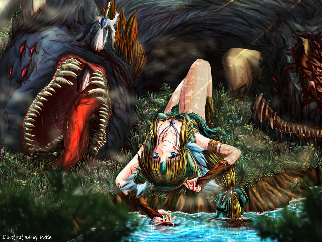 Aya goda woman dragon man free wallpaper - medium preview image