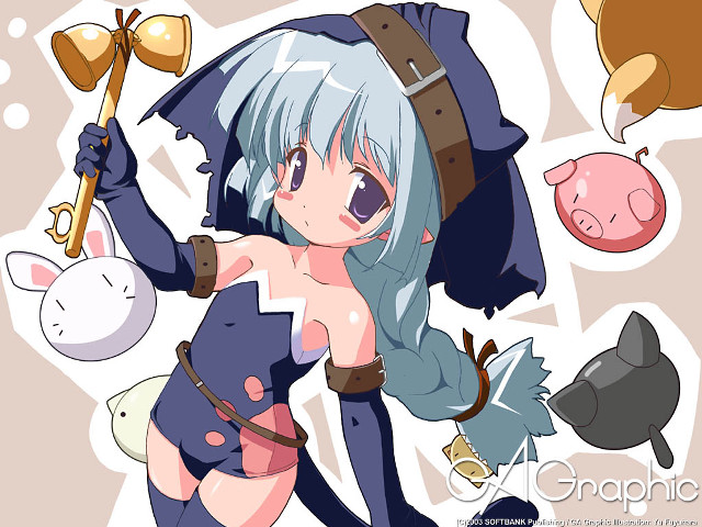 Cartoon cat hair bunny glasses free wallpaper - medium preview image