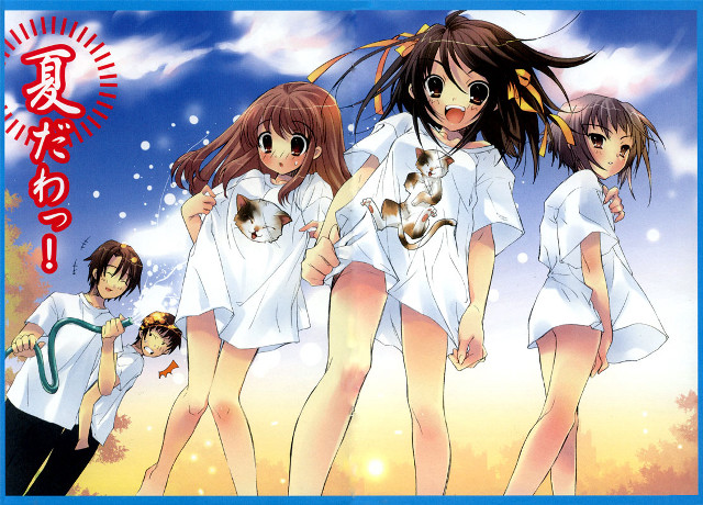 Girls shorts cat dog manga free wallpaper - medium preview image