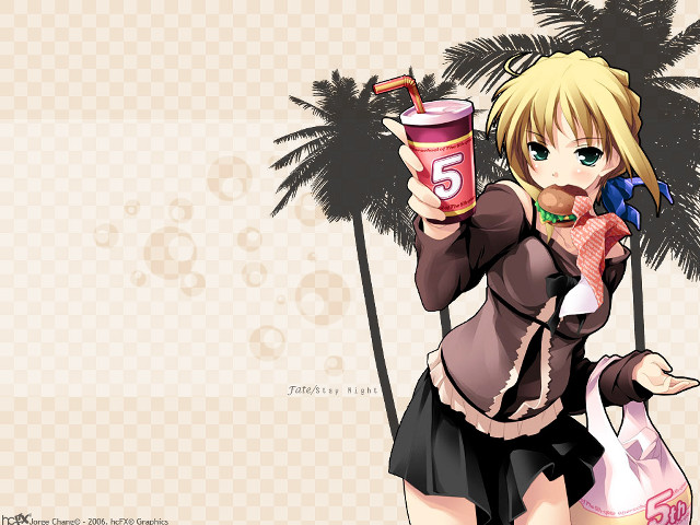 Girl coffee cellphone palm trees free wallpaper - medium preview image