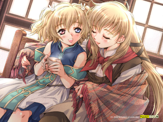 Anime girls cellphone scarf blush free wallpaper - medium preview image