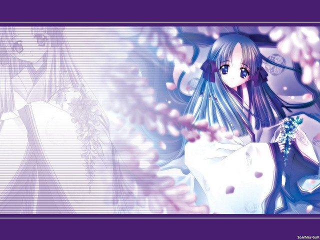 Anime girl long hair white #3 free wallpaper - medium preview image