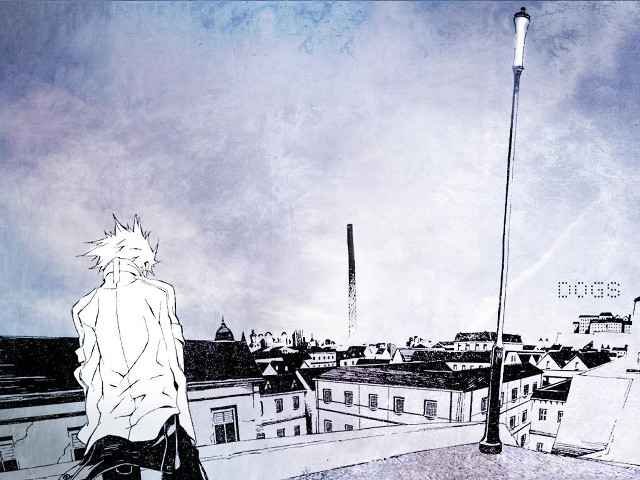 Man roof city streetlight neo free wallpaper - medium preview image