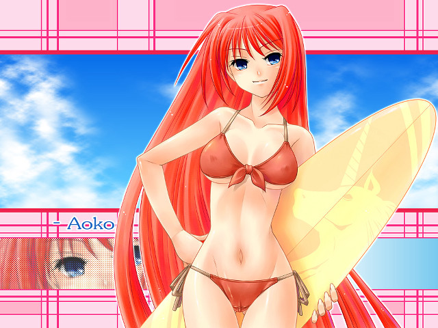 Alice surfboard anime bikini sky free wallpaper - medium preview image