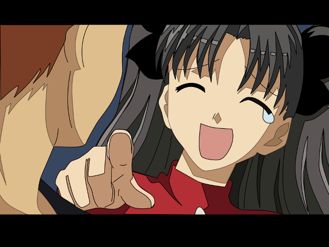Girl smile pointing turtleneck manga free wallpaper - medium preview image