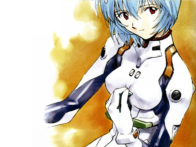 Blue hair white body space free wallpaper - medium preview image