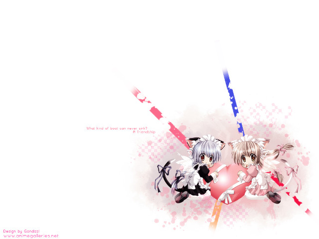 Anime characters heart swords pink free wallpaper - medium preview image