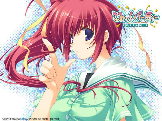 Girl pinkhair greenshirt hand face free wallpaper - medium preview image