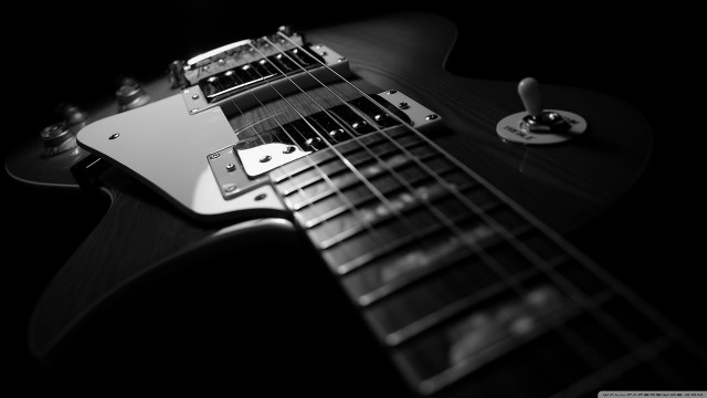 Black white guitar background monochrome free wallpaper - medium preview image