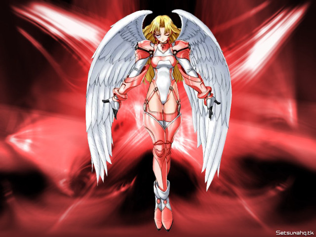 Angel woman red room feathered free wallpaper - medium preview image