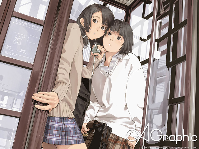 Anime girls window phone camera free wallpaper - medium preview image