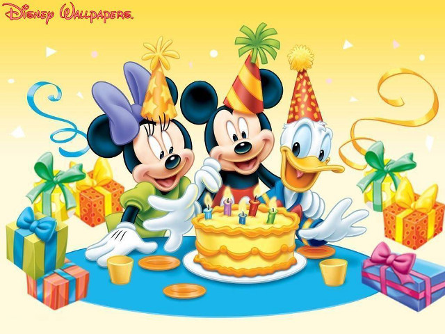 Mickey mouse birthday cake presents free wallpaper - medium preview image