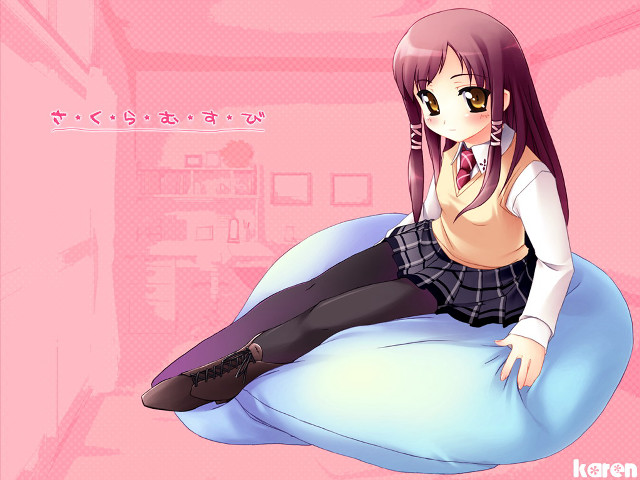 Chizuko yoshida pink background sitting #2 free wallpaper - medium preview image