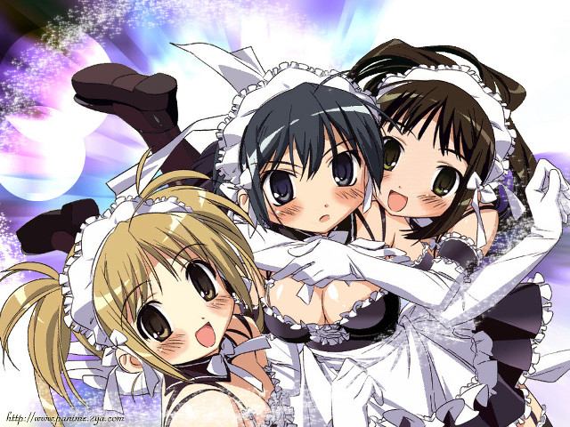 Anime wedding girls purple background free wallpaper - medium preview image