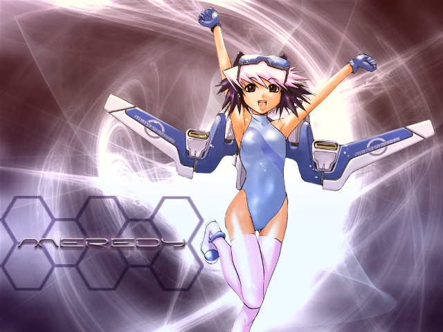 Woman flying space cyberpunk anime free wallpaper - medium preview image