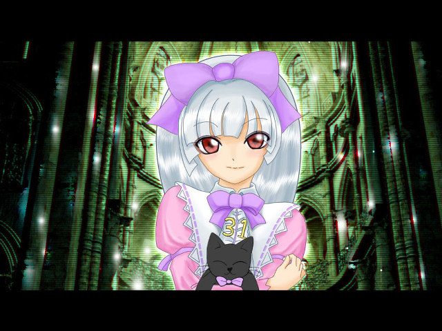 Cartoon gothic cat portrait bamboo free wallpaper - medium preview image