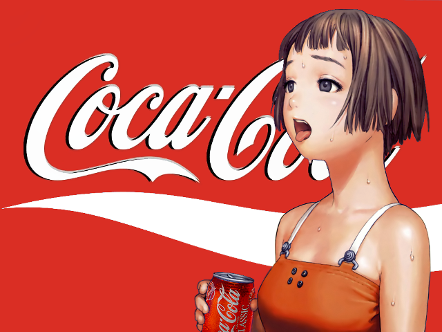 Coca cola woman holding can free wallpaper - medium preview image